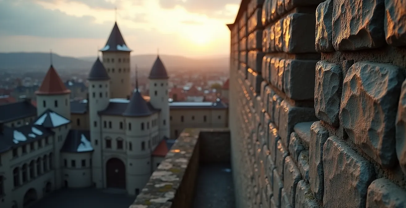Collage architecturale montrant différents styles québécois: maisons française de Nouvelle-France, bâtiments britanniques et fortifications historiques du Vieux-Québec