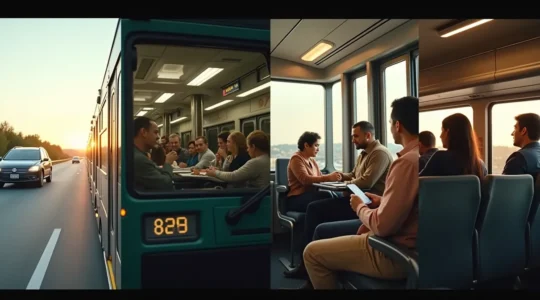 Comparaison des quatre modes de transport majeurs pour voyager entre les villes du Québec : automobile, autobus, train et covoiturage