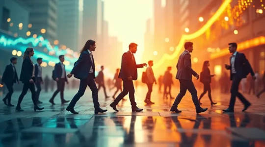 Illustration du pouls du marché du travail québécois avec dynamisme et transformations économiques