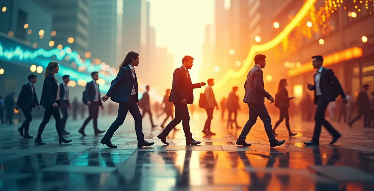 Illustration du pouls du marché du travail québécois avec dynamisme et transformations économiques