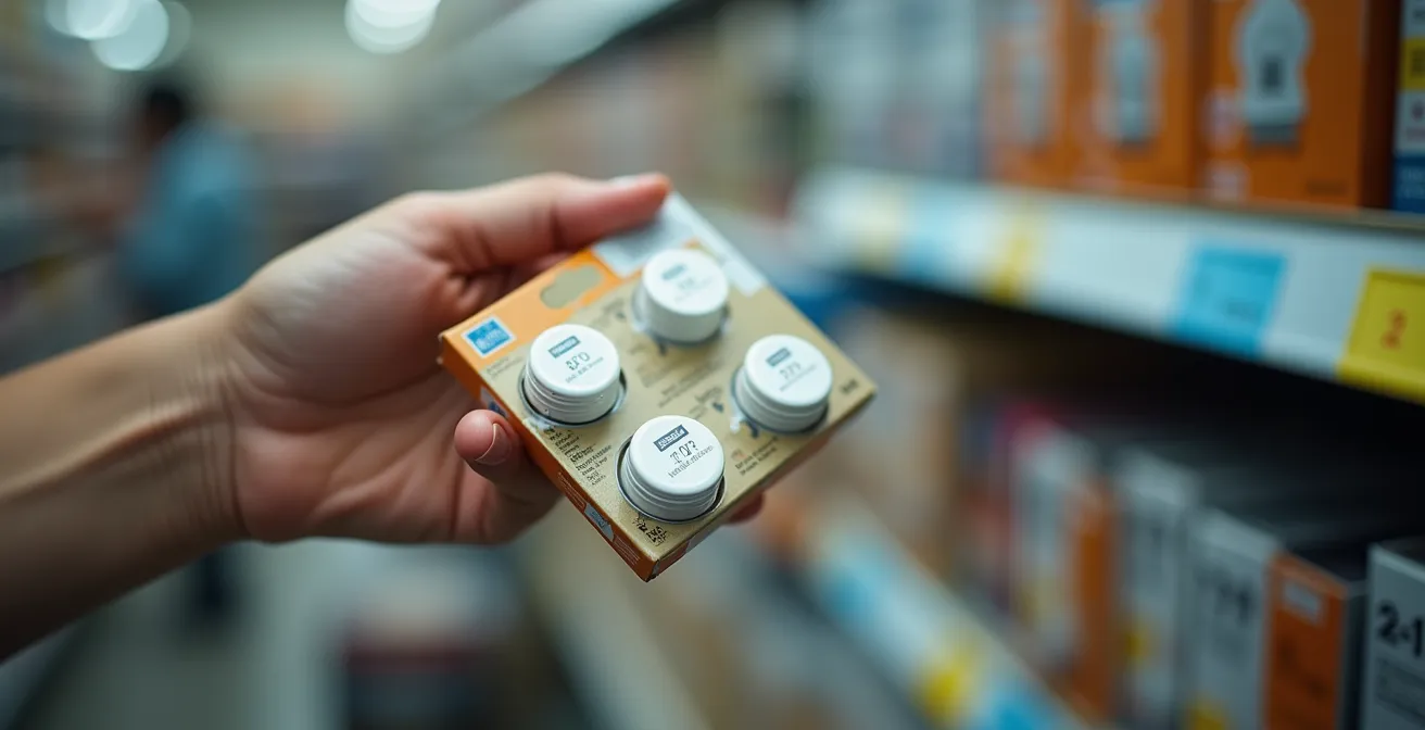 Gros plan sur une étiquette d'ampoule avec indicateurs visuels des mesures importantes comme les lumens, les kelvins et l'IRC.