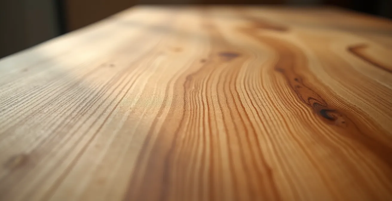 Vue macro détaillée de textures de bois d'érable québécois avec jeu de lumière naturelle