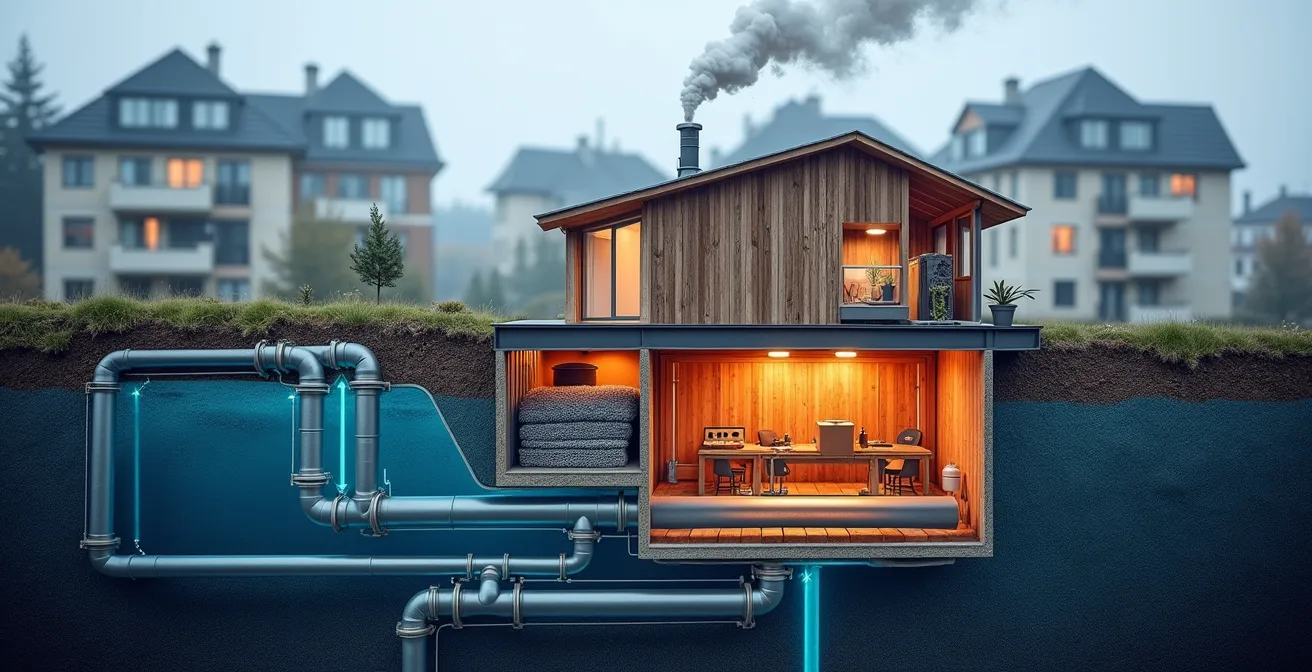 Installation de géothermie collective et centrale biomasse dans un écoquartier québécois